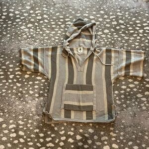 Ever gray stripe cotton Baja hoodie - super soft - size Medium